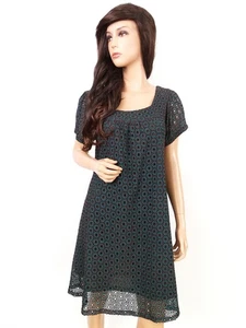 Repeat Size S Knee-Length A-Line Dress Cotton 100% Short Sleeve Embroidery - Picture 1 of 5
