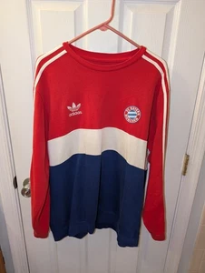 FC Bayern München Sweatshirt Herren XL rot/blau Rundhals Adidas Fußball - Bild 1 von 7