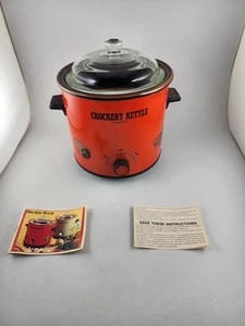 Geschirr Wasserkocher Elektro Steingut Herd mit Deckel Flamme Rot Topf Vintage - Bild 1 von 15