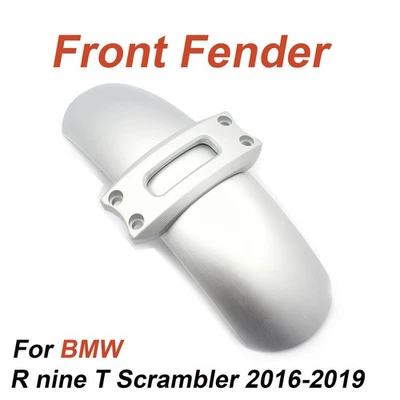 Front Fender Silver Wheel Protector Mud Flap For BMW R nine T Scrambler 16-19 - Image 1 of 4
