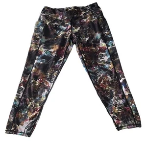 REEBOK ATHLETIC Yoga Workout Pants RBK Leggings Plus Size 2X Floral 63619 HiRise - Picture 1 of 6