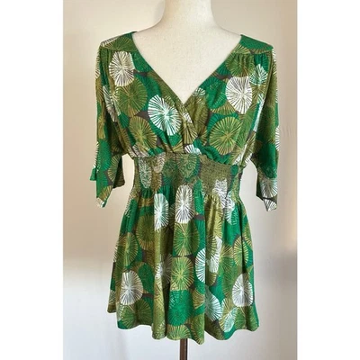 Top Babydoll Vintage Y2K Mujer Asiático Geométrico Manga Corta M/L Manga Kimono Foto 1 de 4