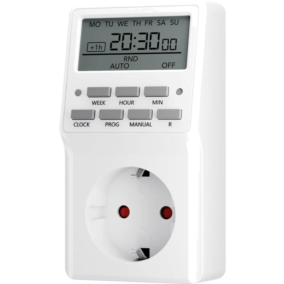 Zeitschaltuhr Timer Steckdose Wochenprogramm Countdown Zufallsfunktion 16A - Bild 1 von 1