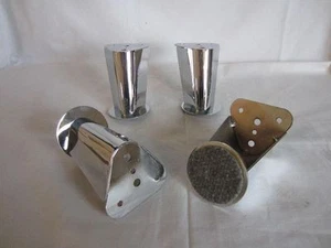 4x Möbelfüsse - Metall - Chrom - Eckfuss mit gr. Fuss - Höhe 10 cm - Bild 1 von 1