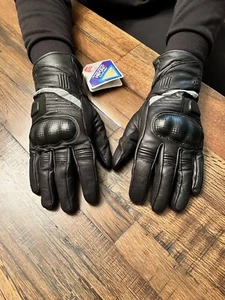 Bikers Genuine Leather Gloves With Carbon Fiber Knuckles Mens Motorbike Gloves - Picture 1 of 10