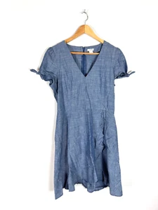 J. Crew Chambray Faux Wickelkleid vorne, Größe 8 - Bild 1 von 3