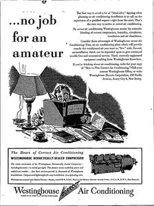 VINTAGE 1945 WESTINGHOUSE AIR CONDITIONING PRINT AD - Picture 1 of 1