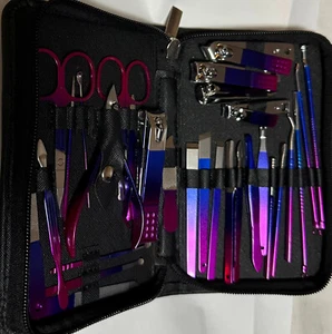 KIT PROFESSIONALE MANICURE PEDICURE NIAIL CLIPPER FORBICI SET ACCIAIO INOX - Foto 1 di 3