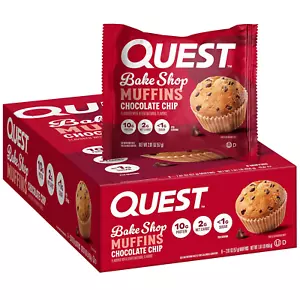 Quest Bake Shop, Chocolate Chip Muffins, 10G Protein, 2G Net Carbs, Less than 1G - Picture 1 of 12