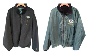 Vintage 90’s Green Bay Packers NFL Pro Player Reversible Jacket Fleece Men’s XL - Picture 1 of 11
