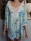 STEM & VINE Ladies 3/4 Kimono Sleeve Top Tunic Blouse Size 1X Lace detail Bodice