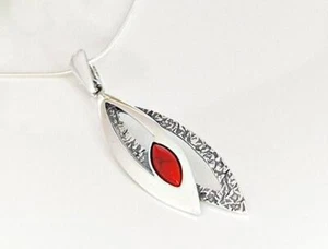 Ciondolo corallo argento 925 vero argento sterling collana catenina 45 cm kl291 - Foto 1 di 2