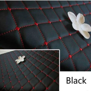 Thick PU Leather Fabric Embroidered Sponge Quilted Car Interior DIY Material - Picture 1 of 12