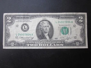 1976 $2 TWO DOLLARS BANKNOTE FRN San Francisco Bicentennial Note - Picture 1 of 2
