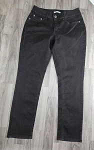 Riders By Lee Womens Size 12 Medium Mid Rise Skinny Black Denim Jeans - Picture 1 of 12