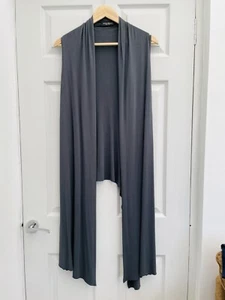 James Lakeland Charcoal Jersey Waterfall Sleeveless Waistcoat Cardi 16 44 Mint - Picture 1 of 4