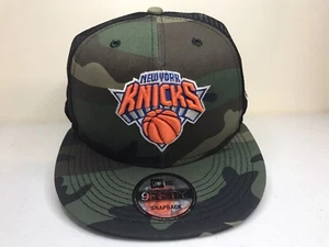 New Era New York Knicks 9Fifty Camo Trucker Adjustable Snapback Hat Cap - Picture 1 of 10