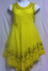 Women Clothing Sundress Summer Beach Sun Dress Yellow Free Size - Picture 1 of 1
