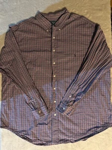 Polo Ralph Lauren Hemd Herren 2XB rot blau kariert Button Down Langarm klassisch - Bild 1 von 9