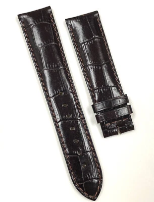 Genuine Tissot 20mm x 18mm Alligator Grain Dark Brown Leather Watch Band Strap - Image 1 of 4