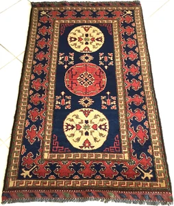 Afghan Teppich Khotan Blau Rot Oriental Rug Carpet Tapis Alfombra Tapijt Tappeto - Bild 1 von 9