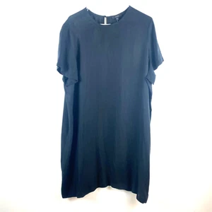 NWT women’s J CREW PLUS SIZE black short sleeve Cupro T-shirt Dress XXL - Picture 1 of 13
