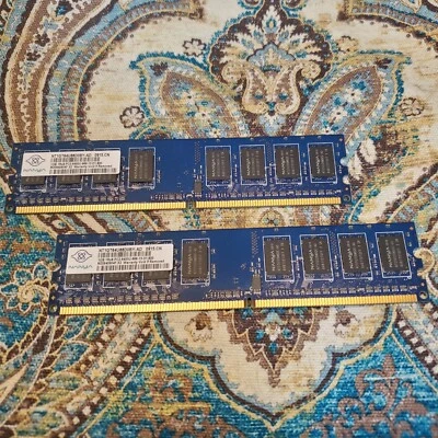 Nanya NT1GT64U88D0BY-AD (2x1Gb) PC2-6400 800Mhz DDR2 Desktop Memory RAM - Image 1 of 4
