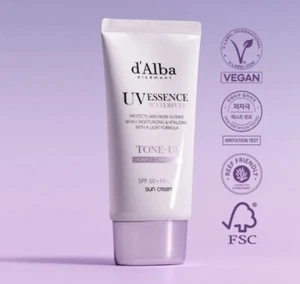 D'ALBA Waterfull UV Essence Tone-Up Sun Cream Purple 50ml SPF50+ for Cool Tone - Picture 1 of 3