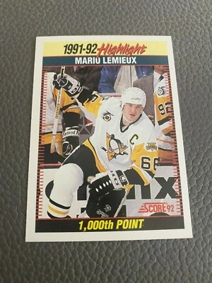 Mario Lemieux 1992 Score  HIGHLIGHT #448 Pittsburgh Penguins - Image 1 of 2