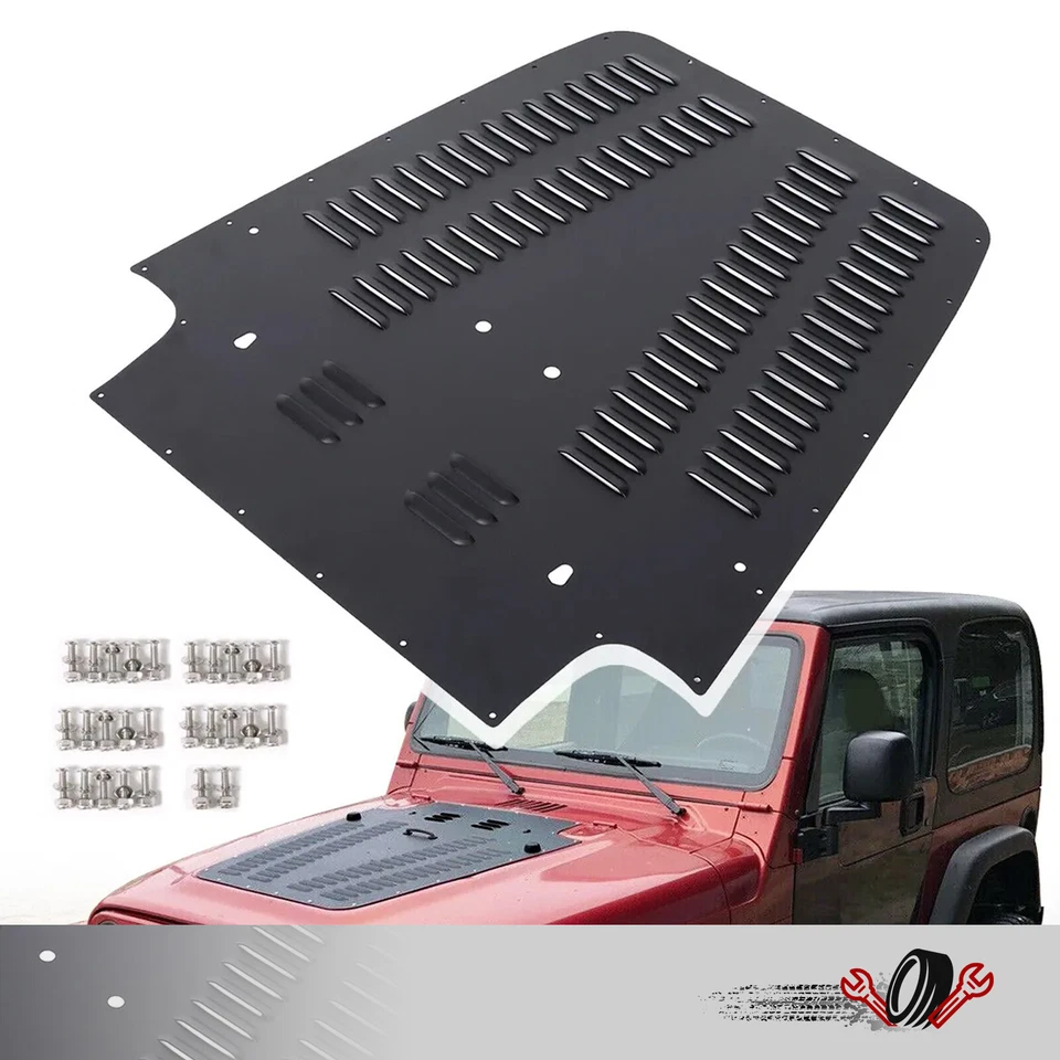 For 1997-2002 Jeep Wrangler TJ Aluminum Vented Hood Louver Black Powder coated Foto 1 de 4
