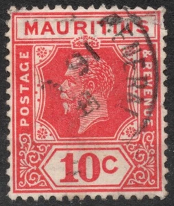 SG230 Sn:#187 1926 10c MAURITIUS Re Giorgio V (1921-34), tipo II - Foto 1 di 2
