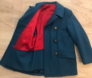 RARE Kids Unisex DARWOOD OF NEW ENGLAND Wool Double-Breasted Pea Coat 10-12 - Picture 1 of 15