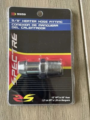 Heater Hose Fitting 5/8" , 1/2" NPT to 5/8" Hose 5953 Chrome Spectre. - Image 1 of 3