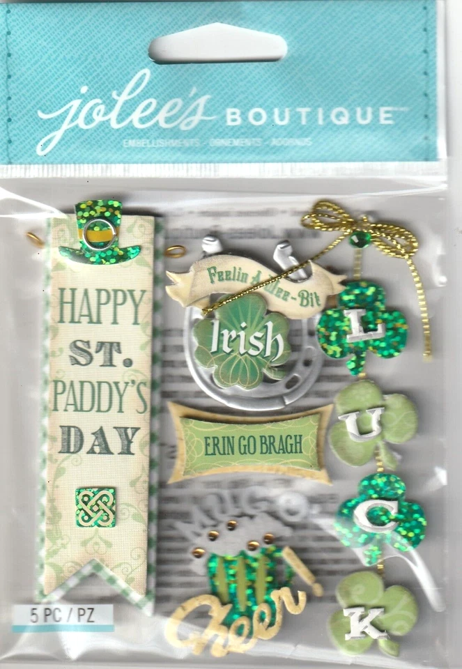 NEW! Jolee's Boutique 3D Stickers IRISH WORDS AND PHRASES 98626 Fast FREE Ship! - Image 1 of 1