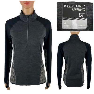 Icebreaker Merino GT Womens Small Comet Long Sleeve Half Zip Impulse Layer Gray - Image 1 of 4