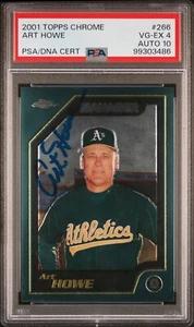 Tarjeta autógrafa PSA 4/10 AUTO ART HOWE 2001 TOPPS CROME MANAGER FIRMADA IP #266 - Imagen 1 de 2