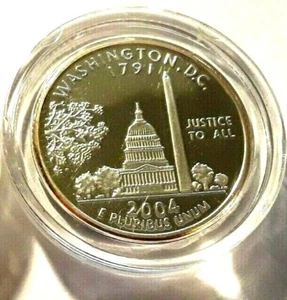 2004 WASHINGTON DC Daniel Carr Territorial State QUARTER Rare SILVER CLAD PROOF - Picture 1 of 12
