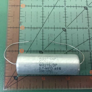 WEST CAP AXIAL FILM CAPACITOR 2.7uF 100v 5% CQR29A1MB275J3P 2.7mfd AUDIO 4pcs - Picture 1 of 3