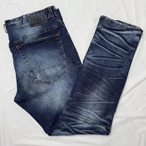 Smoke Rise Original Vintage Denim Jeans Men's Size 36/32 Faded Blue Moto Style - Picture 1 of 8