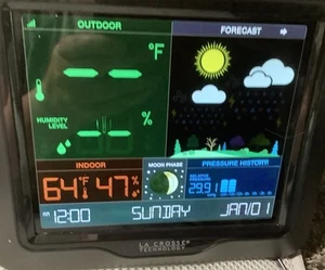 La Crosse Technology S84107 Color Forecast Station - Black. Station only w/cord - Picture 1 of 4