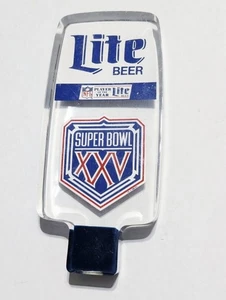 Vintage Miller Lite Super Bowl XXV Beer Tap Handle (Giants vs Bills) Acrylic ‘91 - Picture 1 of 2