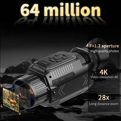 28X Zoom For Night Vision Monocular 4K Video with USB C Charging and 8 Hour Use - Image 1 of 4