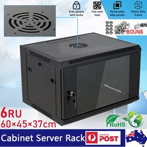 6RU 19 Inch 450mm Deep Wall Mount Cabinet Server Rack Data Network Comms 19" New - Picture 1 of 12