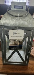 14" Decorative Metal Pillar Candle Holder Lantern Ideal Indoor Outdoor New - Picture 1 of 4