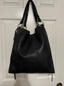 Rebecca Minkoff große schwarze Fransen Shopper Umhängetasche Tasche Schultertasche Leder - Bild 1 von 15
