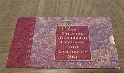 1993 US Mint Thomas Jefferson Coinage & Currency Set Silver Dollar and a $2 Bill - Image 1 of 4