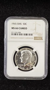 Medio dólar Kennedy 1965 SMS - camafeo NGC MS66 - Imagen 1 de 4