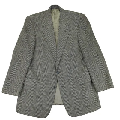 Chaqueta Blazer Abrigo Deportivo Mark Shale 42R Para Hombre Mezcla Lana Seda Cuadros Marrón Gris Foto 1 de 4