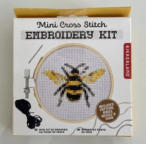 Kikkerland Mini Cross Stitch Kit - Bee in Original Box - Picture 1 of 2