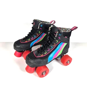 SFR Rio Roller Quad Roller Skates Womens Girls Retro Style Black Pink Size UK 4 - Picture 1 of 7